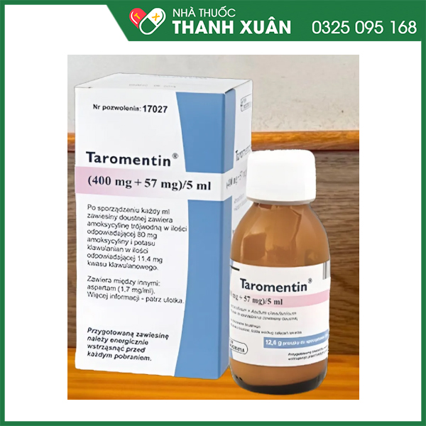 Taromentin 457mg/5ml điều trị nhiễm khuẩn đường hô hấp